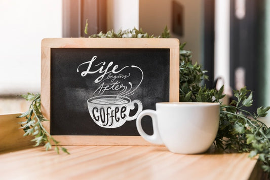 Free Slate Mockup With Coffee Concept Psd