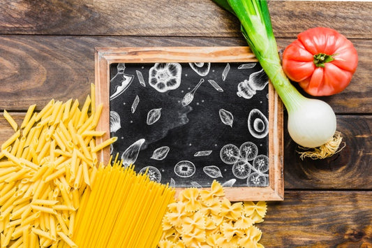 Free Slate Mockup With Pasta Concept Psd