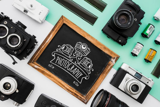 Free Slate Mockup With Photography Concept Psd
