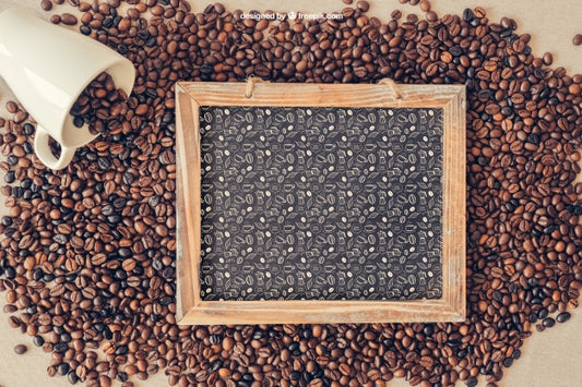 Free Slate On Coffee Beans Psd