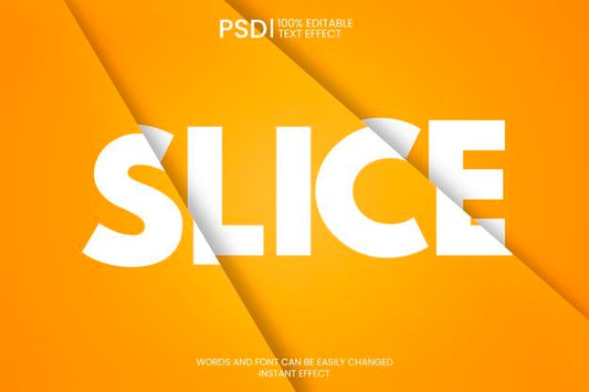Free Slice Text Effect Psd