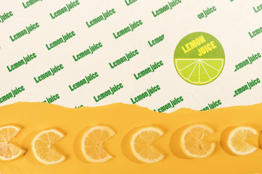 Free Slices Of Lemon Lined Up With Mock-Up Psd