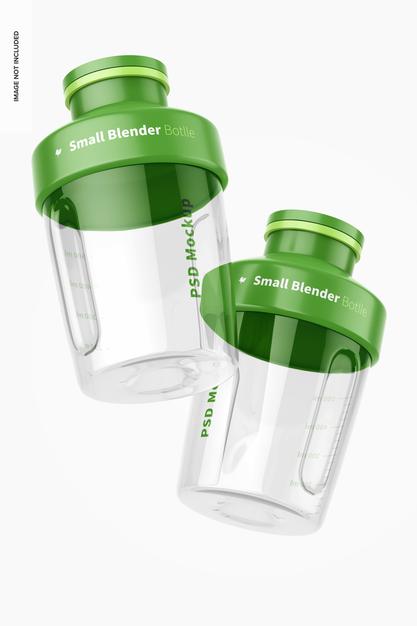 Free Small Blender Bottles Mockup, Floating Psd