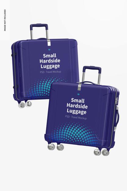 Free Small Hardside Luggage Mockup, Floating Psd