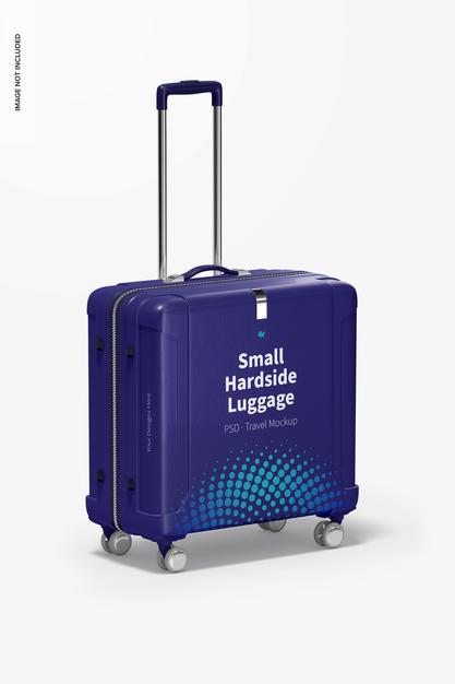 Free Small Hardside Luggage Mockup, Perspective Psd