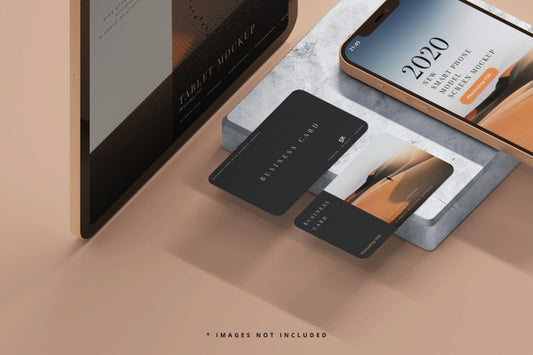 Free Smart Phone And Tablet With Business Cards Mockups Psd