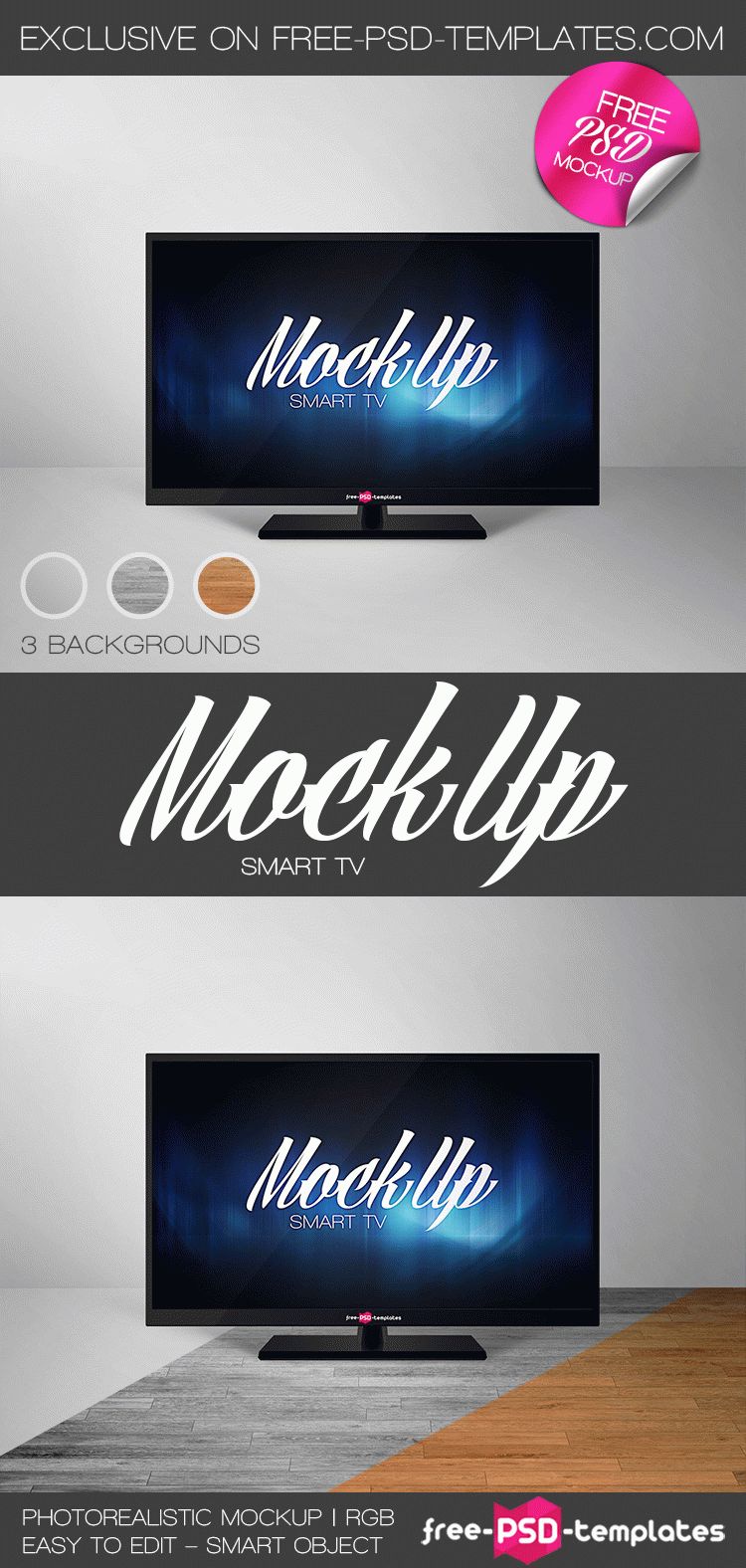 Free Smart Tv Mock-Up In Psd