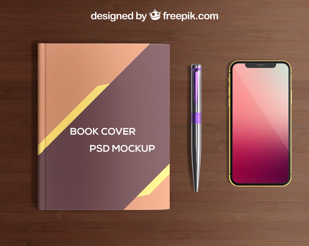 Free Smartphone and Book Cover Mockup 2