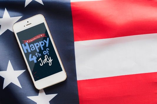 Free Smartphone Mockup For Usa Independence Day Psd