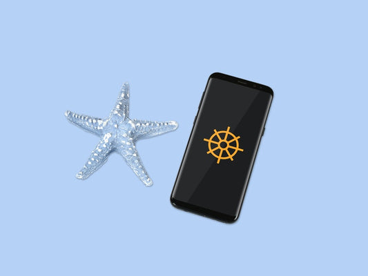 Free Smartphone Mockup With Sea Star