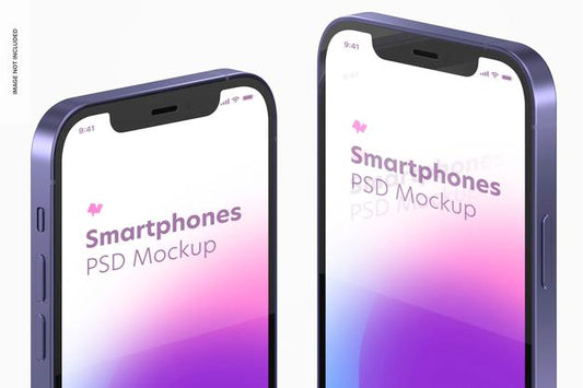 Free Smartphone Purple Version Mockup, Close Up Psd