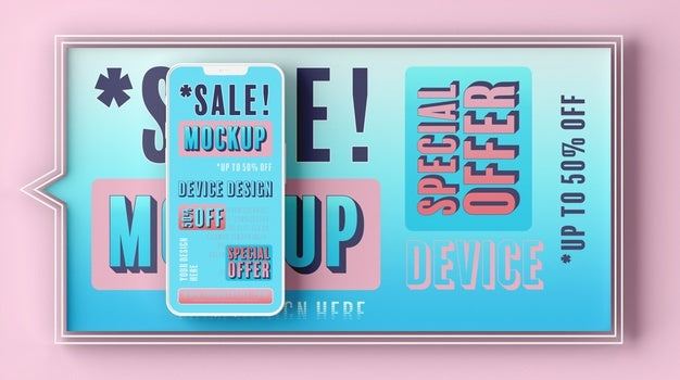 Free Smartphone Sale Mock-Up Psd