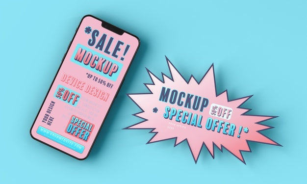 Free Smartphone Sale Mock-Up Psd