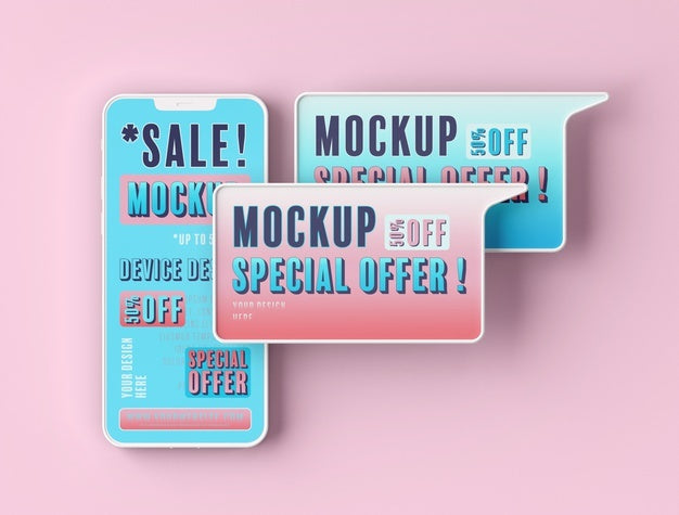 Free Smartphone Sale Mock-Up Psd