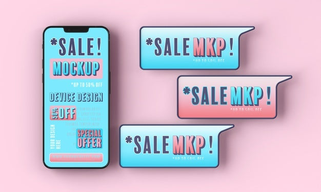 Free Smartphone Sale Mock-Up Psd