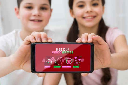 Free Smartphone With Video Games Psd