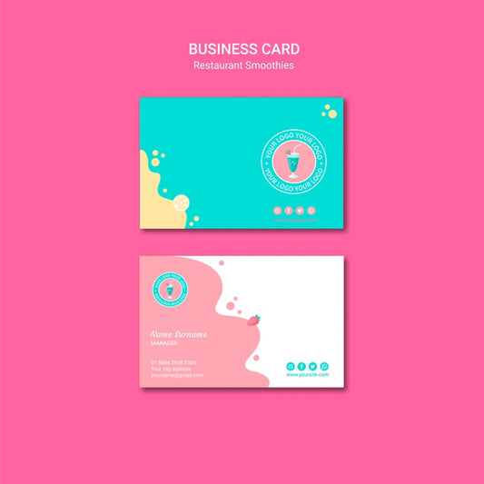 Free Smoothie Restaurant Business Card Template Psd