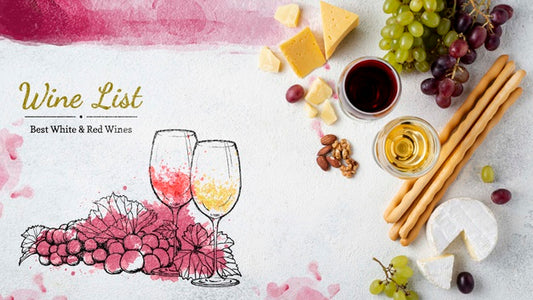 Free Snack And Glass Of Wine Psd