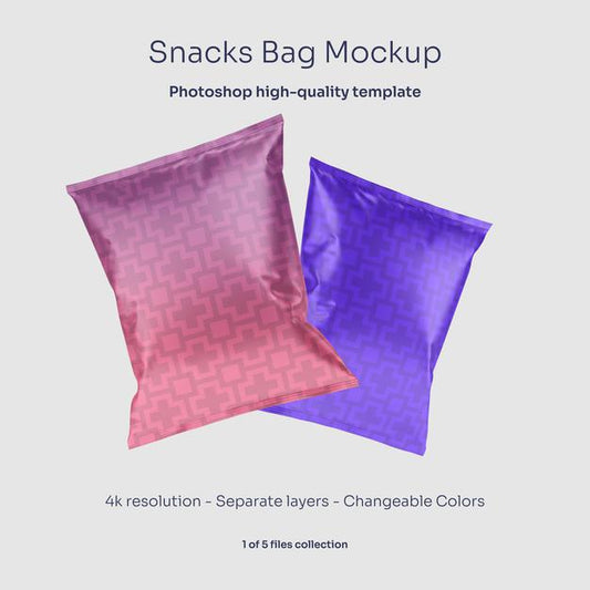 Free Snacks Bag Mockup Psd