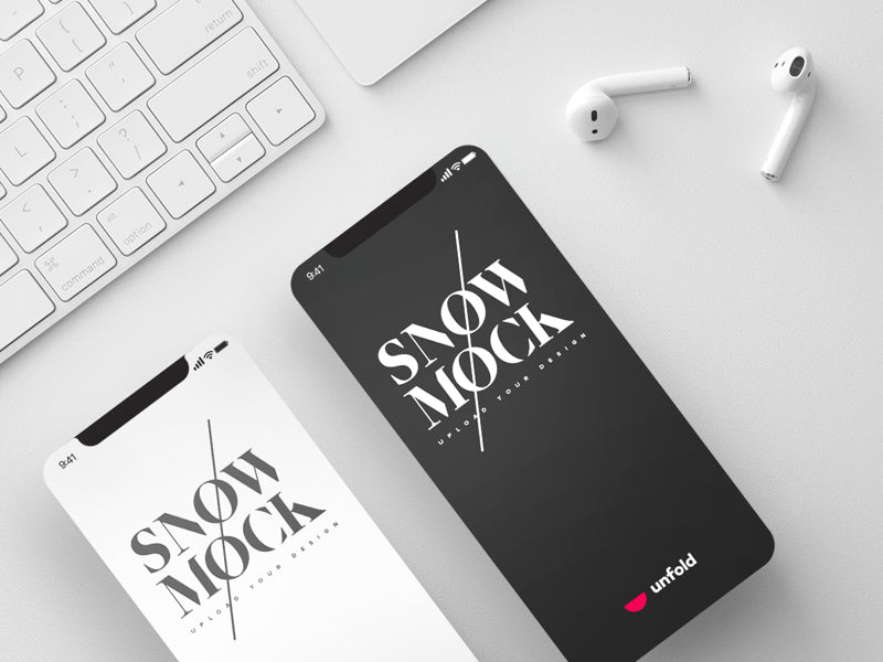 Free SnowMock - iPhone X PSD Mockups