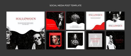 Free Social Media Post Template Compilation For Halloween Psd