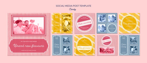 Free Social Media Publicity For Candy Shop Psd