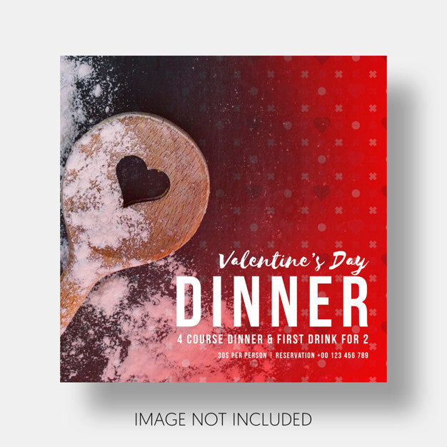 Free Social Template Restaurant Valentine'S Day Psd