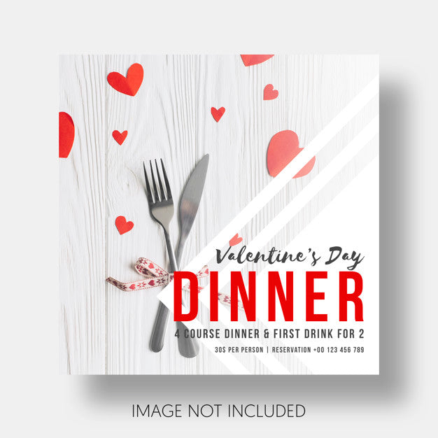 Free Social Template Restaurant Valentine'S Day Psd