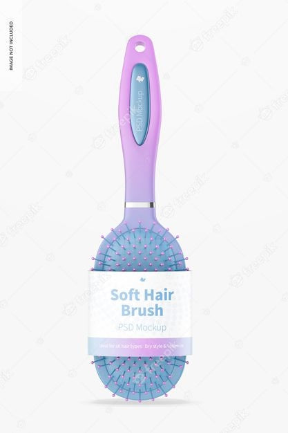 Free Soft Hair Brush Mockup, Front View Psd