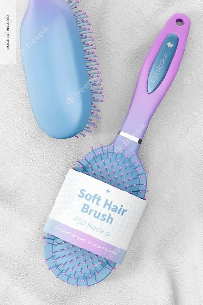Free Soft Hair Brush Mockup Psd