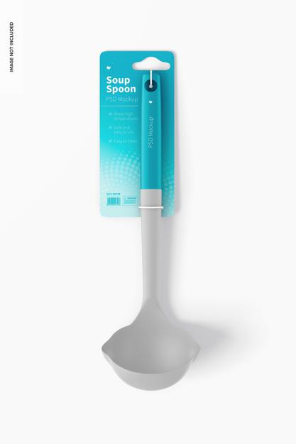 Free Soup Spoon Mockup, Front View Psd