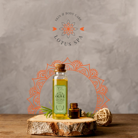 Free Spa Natural Products On Wood Mock-Up Psd