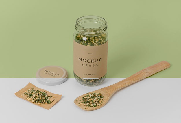 Free Spices With Label Mock-Up Arrangement Psd