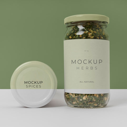 Free Spices With Label Mock-Up Arrangement Psd