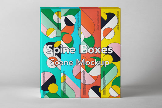 Free Spine Psd Boxes Packaging Mockup Set