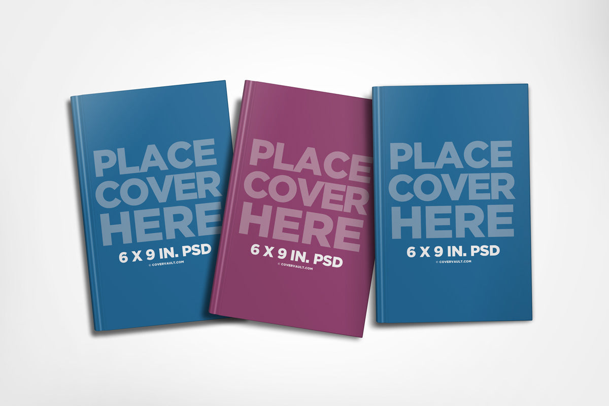 Free Spineless Scattered 6 X 9 Book Series Mockup