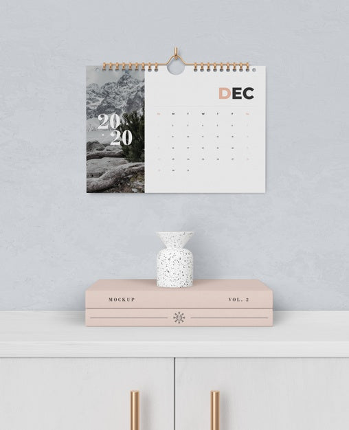 Free Spiral Book Link For Calendar Pinned On Wall Psd