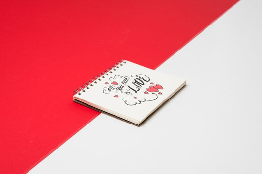 Free Spiral Notebook Mockup For Valentine Psd