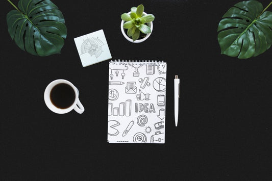 Free Spiral Notebook Mockup With Internet Of Things Concept Psd