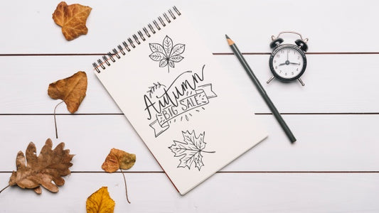 Free Spiral Notepad Mockup With Halloween Concept Psd