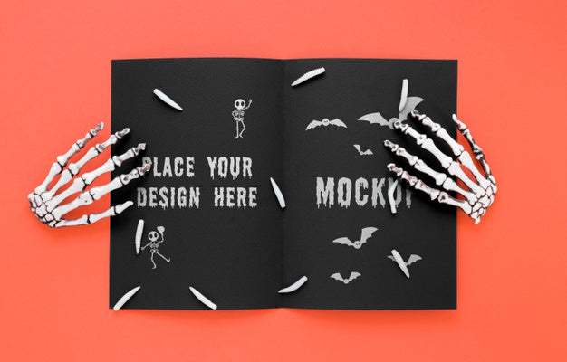 Free Spooky Arrangement With Skeleton Hands Psd