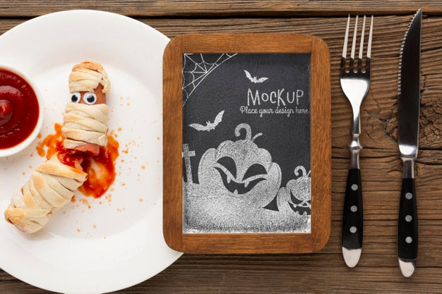 Free Spooky Halloween Concept Mock-Up Psd