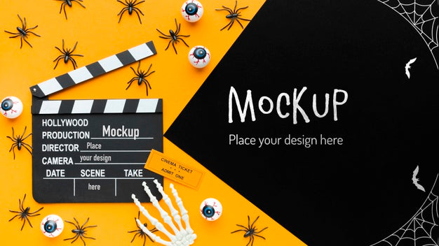 Free Spooky Halloween Concept Mock-Up Psd