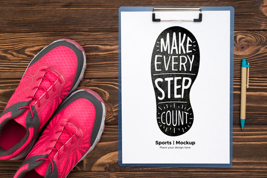 Free Sport Shoes And Clipboard Psd