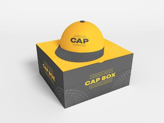 Free Sports Cap And Box Branding Mockup Psd