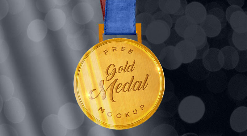 Free Sports Gold Medal Mockup Psd