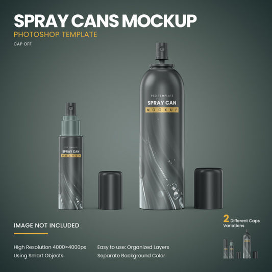 Free Spray Cans Mockup Psd