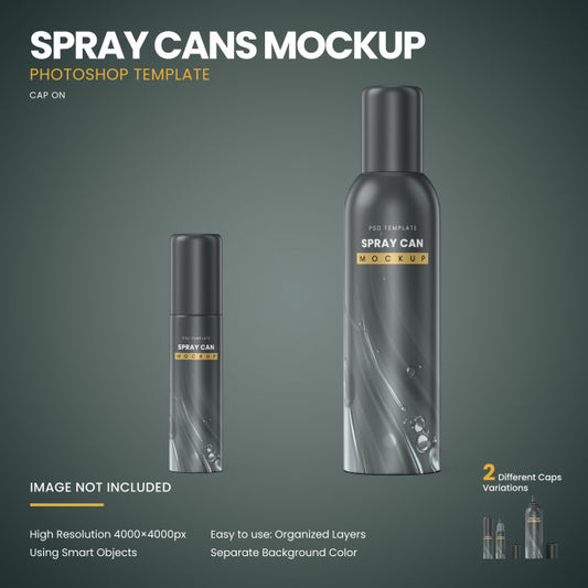 Free Spray Cans Mockup Psd
