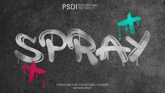 Free Spray Text Effect Psd
