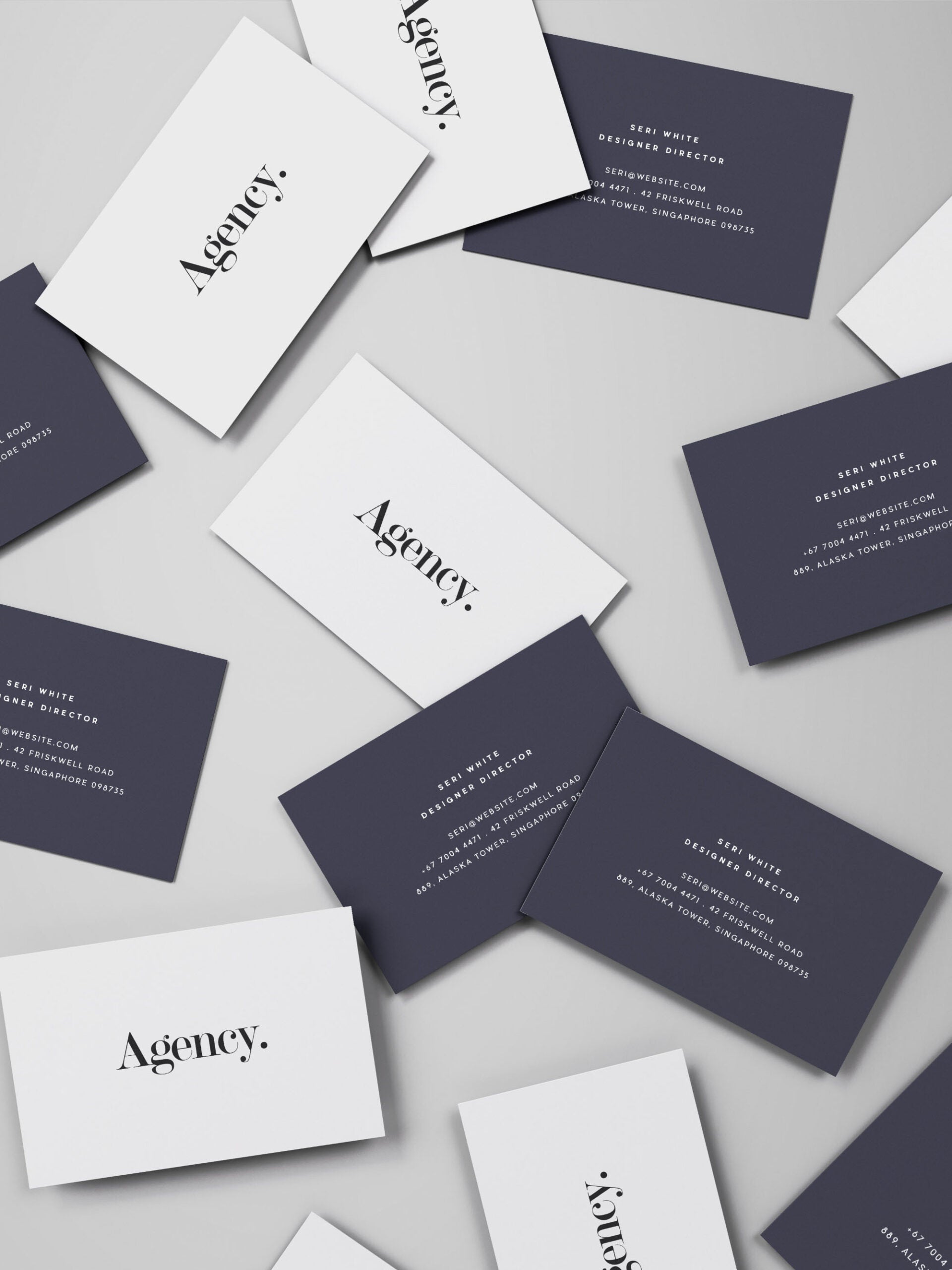 Free Spread Of Business Cards Mockup